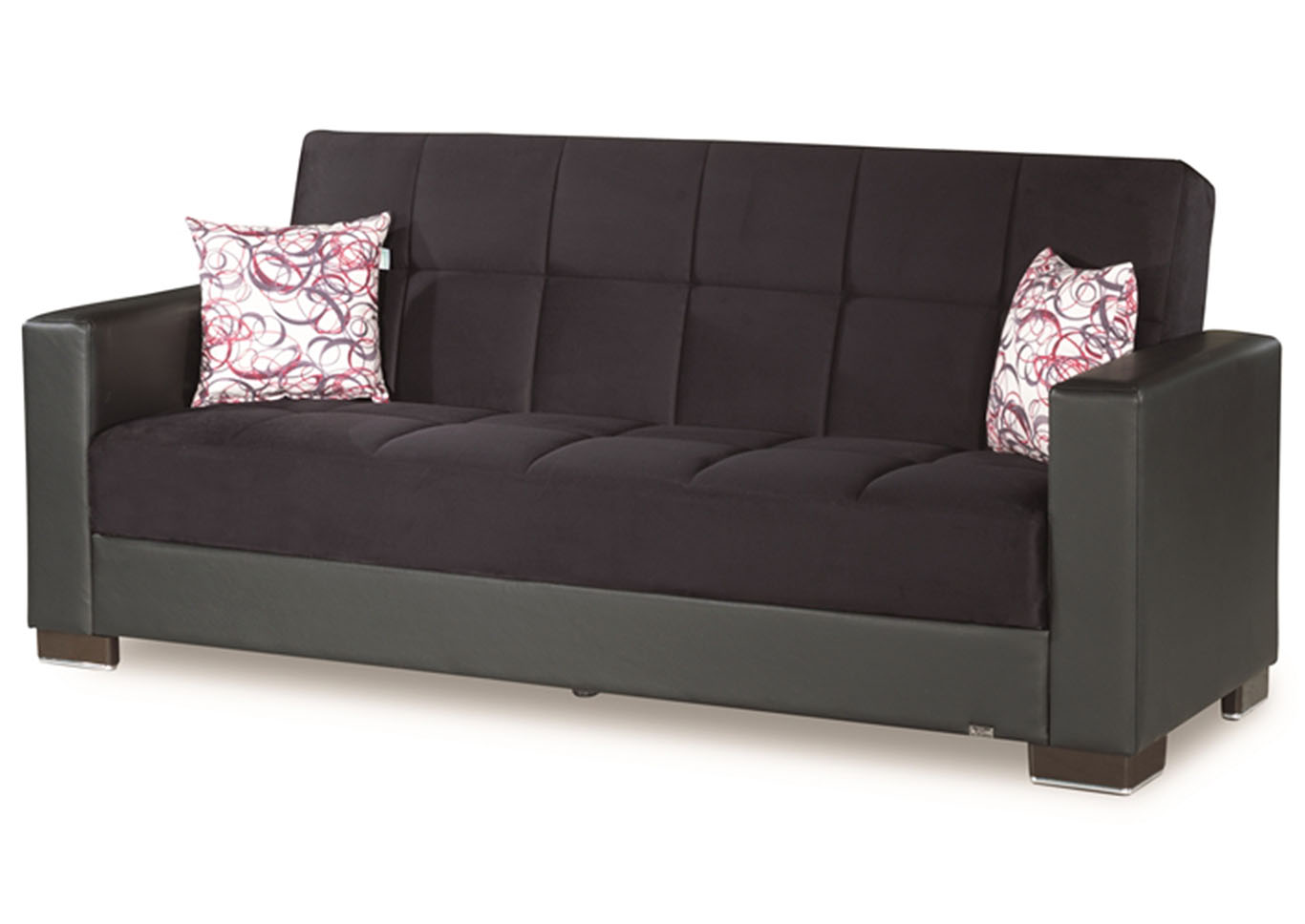 Armada Black 6 Microfiber Sofa Homeline Furniture